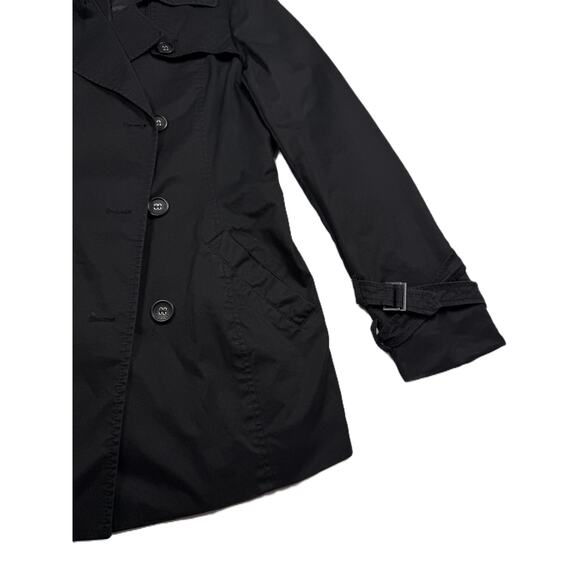 Espirit womens Black Button Down Mid Length Double Breasted Trenchcoat Sz 10 - Picture 5 of 13
